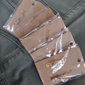 Gold and Multicolor Hook Earrings